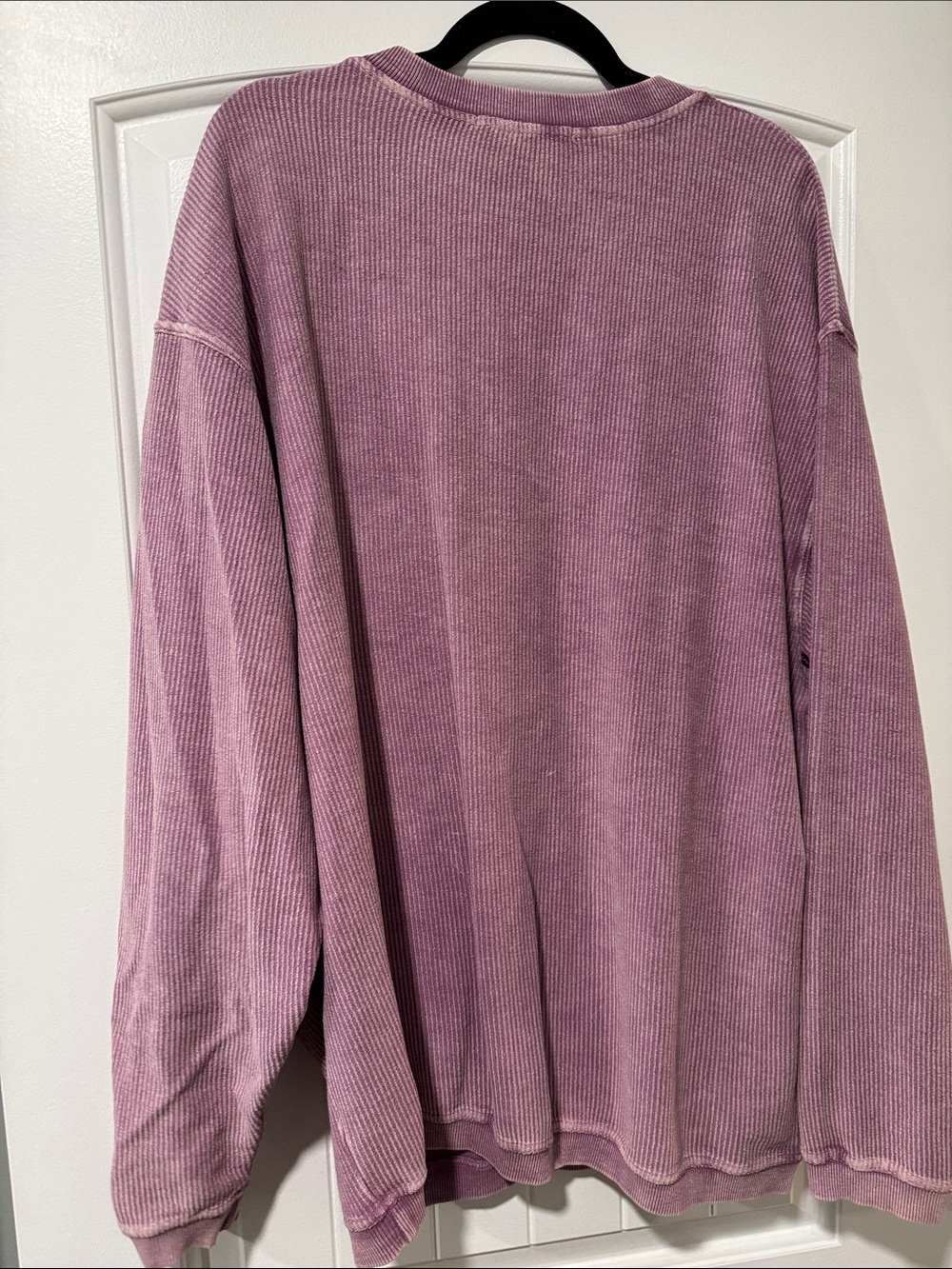Womens Ribbed Crewneck Sweatshirt in Dusty Lavender - - Picture 6 of 6